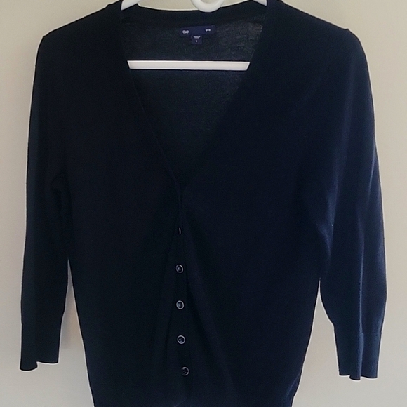 GAP Black Lightweight Women's Cardigan/ Sweater Button Up Size S - Picture 5 of 7
